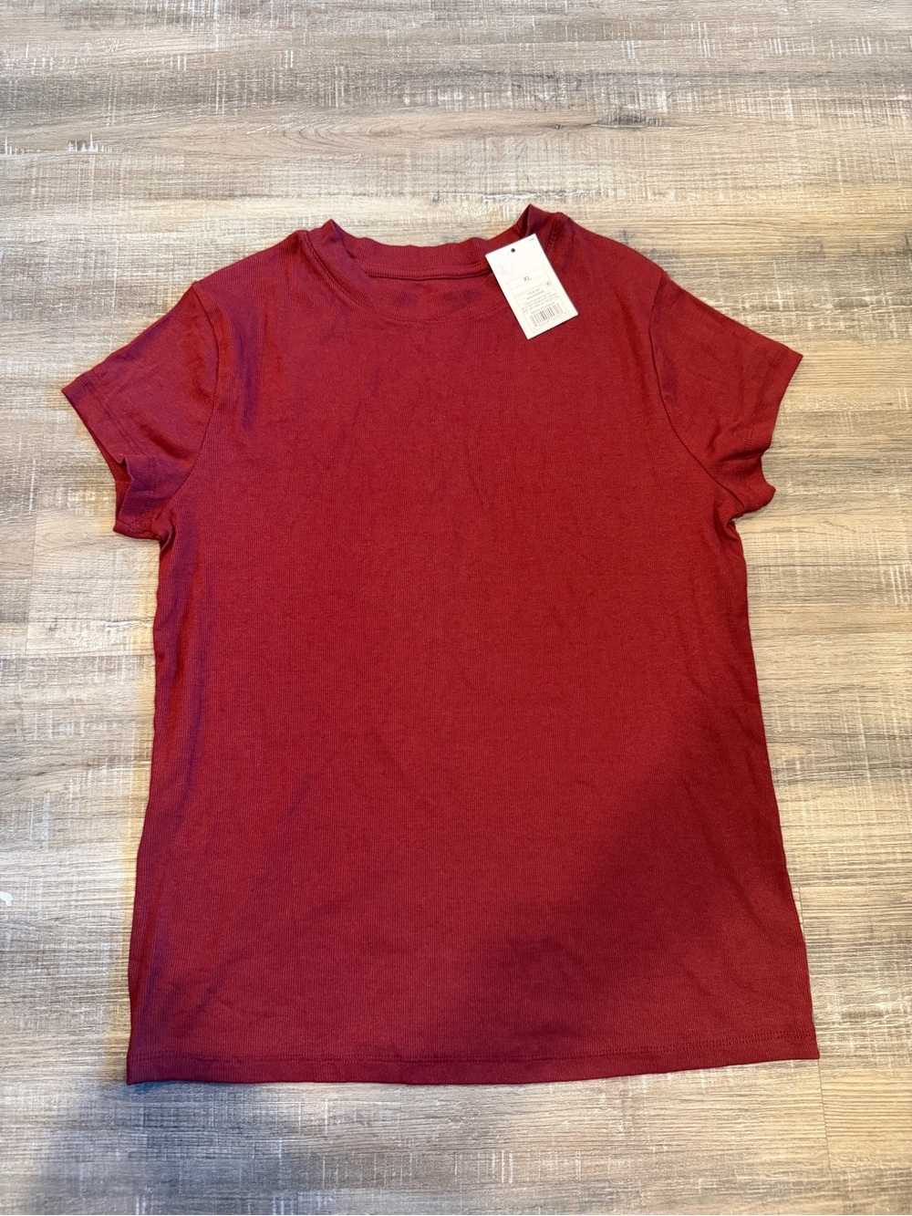 a new day Women's Burgundy Short-Sleeve Crewneck Tee